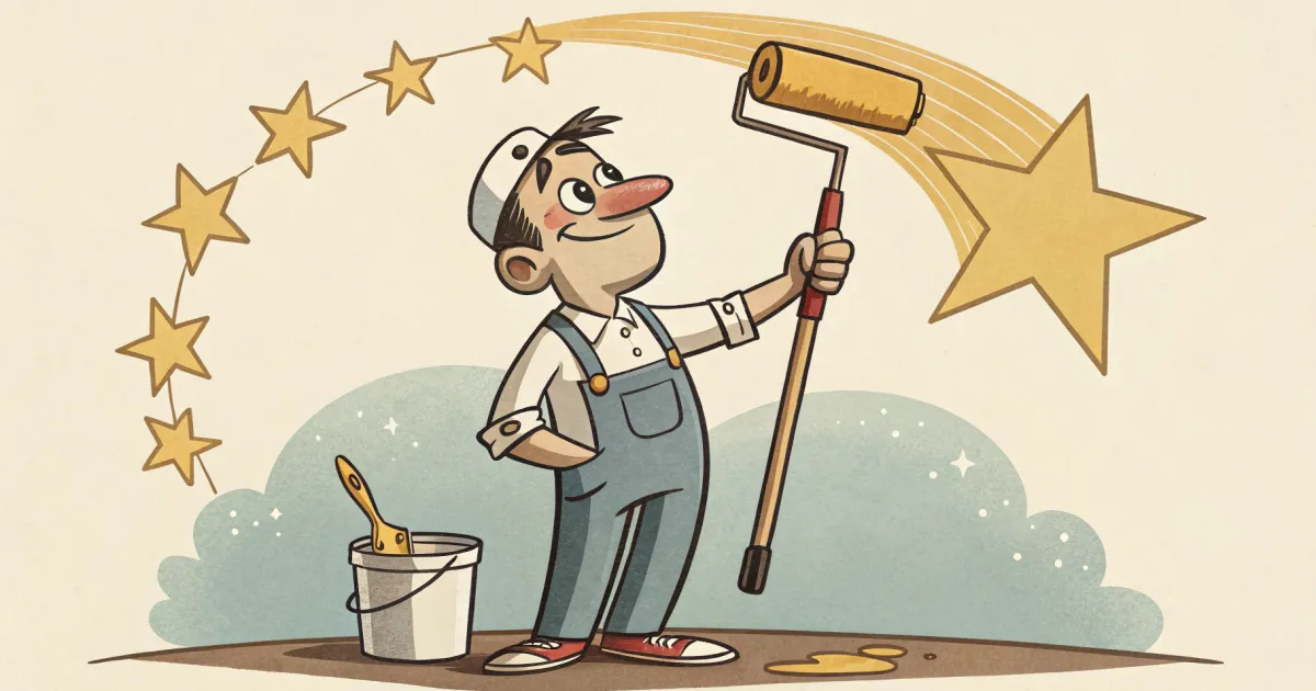 A house painter at work, illustrating how Should a House Painter Respond to a Negative Review.