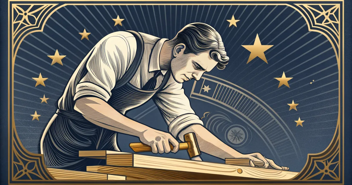 A carpenter planing wood, illustrating how to turn five-star reviews into new customers.